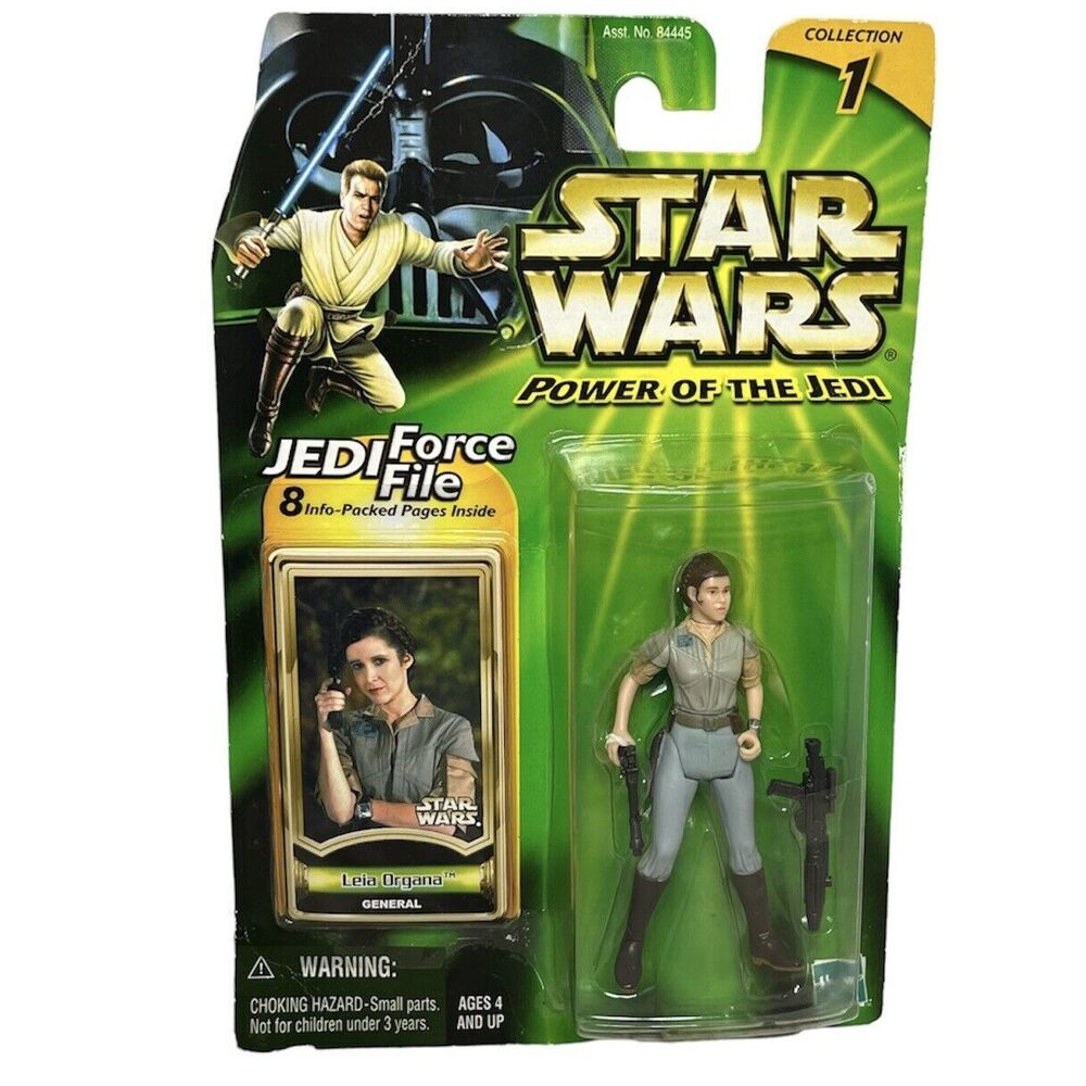 Star Wars Princess Leia Organa General Endor outfit, POTJ Green Card Hasbro 2000